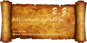Ráczkevi Zoltán névjegykártya